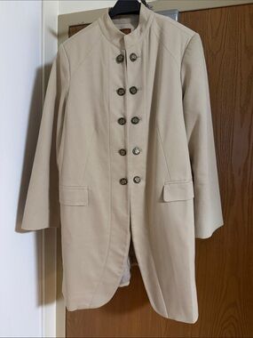 NEW!! WOT DOUBLE BREASTED BEIGE VENTED BACK LONGER LENGTH BLAZER